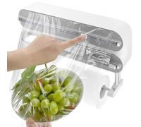 QWORK® 3 en 1 Dispensador Papel Aluminio y Film, portarrollos Papel Cocina, para Cocina y Restaurante