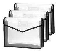 QWORK® 3 piezas A4 carpeta de plástico, carpeta impermeable para documentos, carpetas de gran capacidad para la escuela, la oficina y el hogar