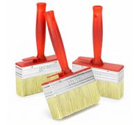 QWORK® 3 Piezas Pinceles para Pintura, Pincel para cercas, 30x120 mm, Ideal para Pintura y Mantenimiento en Exteriores