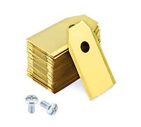 QWORK® 30 cuchillas para cortacésped robótico, cuchillas de repuesto para cortacésped robótico, con 30 tornillos, Compatible con 105, 310, 315, 320, 420, 430x, dorado