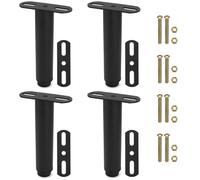 QWORK® 4 Patas para Muebles de Altura Regulable 180-330 mm, Patas de Soporte para Somier, Sofá y Armario, Negro