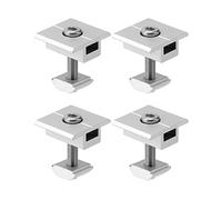 QWORK® 4 piezas abrazadera de panel solar de aleación de aluminio, abrazaderas centrales, para fijar el panel solar, 30 mm
