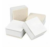 QWORK® 4 Piezas Elevador de Cama de 30 mm, Acero al Carbono Resistente, elevadores para Muebles autoadhesivos de 60 mm de diámetro, soporta 500 kg por Pata, Blanco