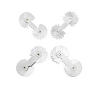 QWORK® 4 Piezas Radio medidor de filete de acero inoxidable R0.3-1.5/R1-6.5/R7-14.5/R15-25, medidores de medición cóncavos convexos con medición de precisión
