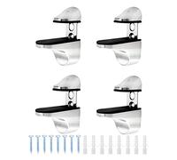 QWORK® 4 Piezas Soporte Estante Cristal Ajustable para Vidrio Grosor 3-20 mm, Soporte Estanteria Pared