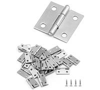 QWORK 40 piezas Mini bisagra 25 mm, bisagras pequeñas, visagras, acero inoxidable, con 160 tornillos, para reparación de puertas, ventanas