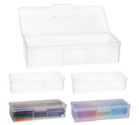 QWORK® 5 Pack Caja Rectángulas de Plástico 19 x 7.5 x 3.9 cm, cajas almacenaje, impermeable para uso multiuso