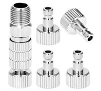 QWORK® 5 Piezas 1/8" Kit de Limpieza de aerógrafo, Acoplamiento de liberación rápida para aerógrafo, fácil conexión/desconexión para Pistolas pulverizadoras y compresores de Aire