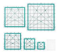 QWORK® 5 piezas juego de reglas de acolchado cuadradas, 2.5"/3.5"/5"/6"/8", regla acrílica para costura para acolchado de bricolaje y corte preciso,