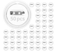 QWORK® 50 Piezas Chapas Personalizadas con Alfiler - 38mm - Chapas Transparentes de Acrílico para Actividades de Bricolaje