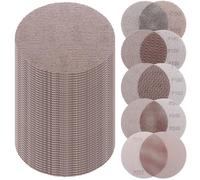 QWORK® 50 Piezas Discos de Lija Malla Ø 125mm, Grano 80/120/180/240/320, para Madera, Metal y Paredes, Lijas Abrasivos, para Lijadora Orbital de 125 mm y Roto-orbitales