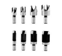 QWORK® 8 piezas cortador de tapones de madera, brocas madera, acero al carbono, 6/10/13/16mm