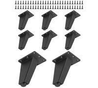 QWORK® 8 Piezas Patas de Muebles de aleación de Aluminio, Elevadores para armarios, Camas, sofás - 8 cm de Alto - Negro