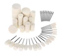 QWORK® 80 Piezas Ruedas de Pulido de Lana, Vástago de 3 mm - Kit de Fieltro para Pulir Joyas, Vidrio y Metal - Accesorios para Herramientas Rotativas con Estuche de Almacenamiento
