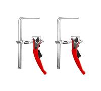 QWORK® Abrazaderas de carril, abrazadera de barra de liberación rápida con capacidad de 160mm y profundidad de garganta de 60mm para lijar, cortar, 2 Piezas