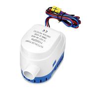 QWORK® Bomba de achique 12v automática, con Interruptor de flotador, 1100GPH, para piscifactorías, acuarios, barcos