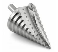 QWORK® Broca escalonada de 6 a 60 mm, Fresa para Taladro, Cortador de Cono HSS 4241 con Revestimiento de Titanio para Metal, PVC, Madera