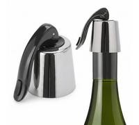 QWORK® Conjunto de 2 Tapón de Vino de Acero Inoxidable | Tapón con Cierre Hermético de Silicona | Reutilizable y a Prueba de Fugas