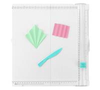 QWORK® Cortador de papel y tabla plegable, 35 x 36 cm cortador de papel con función de plegado, para álbumes de recortes y tarjetas