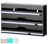 QWORK® Dispensador 3 en 1 para papel de cocina, cortador de film para envoltorios, papel de horno, adecuado para rollos de 31 cm, se puede montar en la pared o colocar sobre la encimera