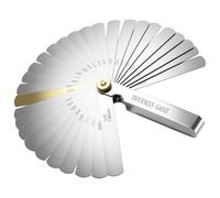 QWORK® Galgas de espesores 32 hojas 0,04-0,88 mm, calibre de acero inoxidable para bujías, válvulas, motores y maquinaria, escala métrica y pulgadas
