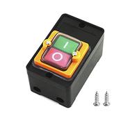 QWORK® Interruptor de Botón Pulsador AC 220V/380V 10A Interruptor de Botón de Encendido/Apagado para Equipo Mecánico