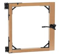QWORK® Juego de bisagras para puerta - bisagra para puerta de jardín con soporte para puntal de esquina y abrazadera, acero de alto rendimiento con recubrimiento en polvo
