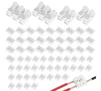 QWORK® Kit de 65 Conectores de Cable Rápidos CH2/CH3 - Bornas de Conexión de Resorte 250V 5A para Tiras LED, Iluminación y Motores - Bloques de Terminales Eléctricos Sin Tornillos 20-12 AWG