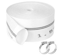 QWORK® Manguera de tejido, manguera plana ∅38mm 10m con abrazadera de acero inoxidable, para bombas de agua y aguas residuales