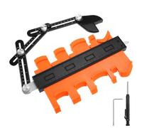 QWORK® Medidor de contornos 25 cm, incluye plantilla de ángulo y marcador de orificios profundos, juego de calibre de perfil preciso para baldosas, laminado y vinilo - para copiar formas y esquinas