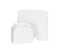 QWORK® Paquete de 24 cajas de regalos, caja de regalo de papel, blanca, 16 * 9.5 * 9.5 cm, caja plegable, adecuada para bodas, cumpleaños y Navidad