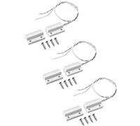 QWORK® Paquete de 3 Sensores de Contacto Magnético Cableados MC-38, Interruptor Reed de Montaje en Superficie (NO - Normalmente Abierto) para Puertas, Ventanas, Portones y Sistemas de Alarma