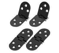 QWORK® Paquete de 4 bisagras plegables negras de 180 grados, aleación de zinc para mesas plegables, gabinetes, cajas de herramientas y muebles