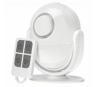 QWORK® PIR Sensor de Movimiento con Sirena Ajustable de 125 dB, Control Remoto, Ideal para Casas, Tiendas, garajes y fincas (Pilas no Incluidas)