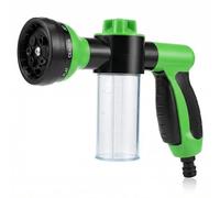 QWORK® Pistola manguera jardin, pistola de riego con 8 patrones ajustables y dispensador de jabón, para lavar coches, bañar mascotas, regar plantas
