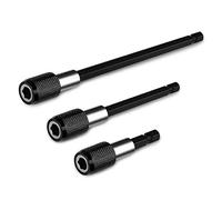 QWORK® Portapuntas de taladro eléctrico, 1/4" vástago hexagonal barra de liberación rápida portapuntas magnético, Chuck adaptador de extensión para destornillador eléctrico, 60/100/150 mm, 3 pcs