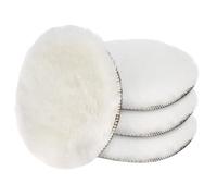 QWORK® set de 5 cabezales de lana de 150 mm para pulidora - almohadillas de pulido super suaves de 25 mm de grosor para amoladoras excéntricas