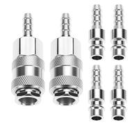 QWORK® Set de 6 acoplamientos rápidos de aire comprimido SH20+PH20, conectores macho y hembra de 8 mm, unión de manguera para compresor