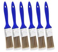 QWORK® Set de 6 Brochas de Pintura - 3,8 cm de Ancho, Ango Ergonómico de Plástico - para Revestimientos a Base de Agua y Disolvente