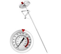 QWORK® Termómetro para freír de acero inoxidable 304, termómetro para parrilla, 290 °C/550 °F con sonda de 23 cm de largo