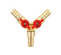 QWORK® Y Conector de manguera de 3 vías, aleación de latón y zinc, 10 mm Válvula de bola para agua, aceite y gas para riego de jardín (1 pieza)