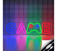 QXMH Señales de neón LED regulables para decoración de pared: forma de gamepad luces LED luces de neón, luces de juego alimentadas por USB para sala de juegos y Prezente Retro Arcade ba Adolesente no