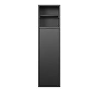 QYANPEN Nicho de baño de Acero Inoxidable, Soporte para Papel higiénico, nicho de Ducha, Soporte de Almacenamiento de Cepillo de baño Empotrado para el baño del hogar (Negro, 16 x 60 x 12,5 cm)