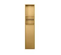 QYANPEN Nicho de baño de Acero Inoxidable, Soporte para Papel higiénico, nicho de Ducha, Soporte de Almacenamiento de Cepillo de baño Empotrado para el baño del hogar (Dorado, 18 x 80 x 12,5 cm)