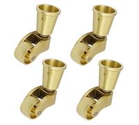 QYANPEN Paquete de 4 Ruedas Giratorias de Latón Macizo, Ruedas Móviles para Muebles Antiguos, Ruedas de Carro Pequeñas, Accesorio Estilo Taza, Capacidad de Carga 330 lbs/150 kg, con Tornillos, Dorad