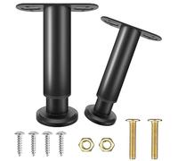 QYMLSH Juego De 2 Patas Ajustables para Muebles O Mesas | Soporte para Cama, Escritorio, Sofá, Silla, Armario, Barra Y Mesita De Centro, Diseño Antideslizante, Altura 20 Cm(Black 1,(High) 38-55cm)