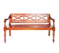 QZZCED Batavia - Banco (madera maciza, 123 cm), color marrón oscuro