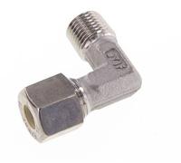 R 1/8'' Macho x 8L Acero inoxidable Codo de compresión de 90 grados 315 Bar DIN 2353