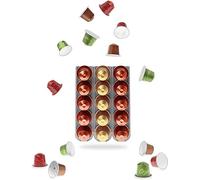 R&R SHOP - Soporte para cápsulas para Nespresso, pegamento en cualquier superficie como paredes, refrigerador y compatible con cafeteras Nespresso con pegatinas 3M, 5 cápsulas cada una - Juego de 3