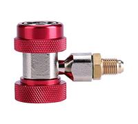 R134 A/C Bajo/Alto Conector rápido Adaptador de acoplamiento de aire acondicionado + Núcleo de válvula de extracción(ROJO)